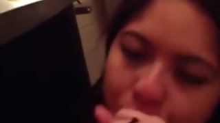 Lunch Date With Milf Blowjob In The Bathroom At Restaurant