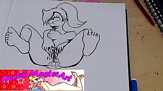 Futurama Leela Masturbating Fan art speed drawing