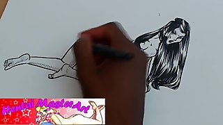 Overwatch Widowmaker Naked fan drawing speed art